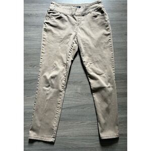 FDJ French Dressing Jeans Pull On Skinny Stretch Denim Pants Khaki Brown SZ 10P